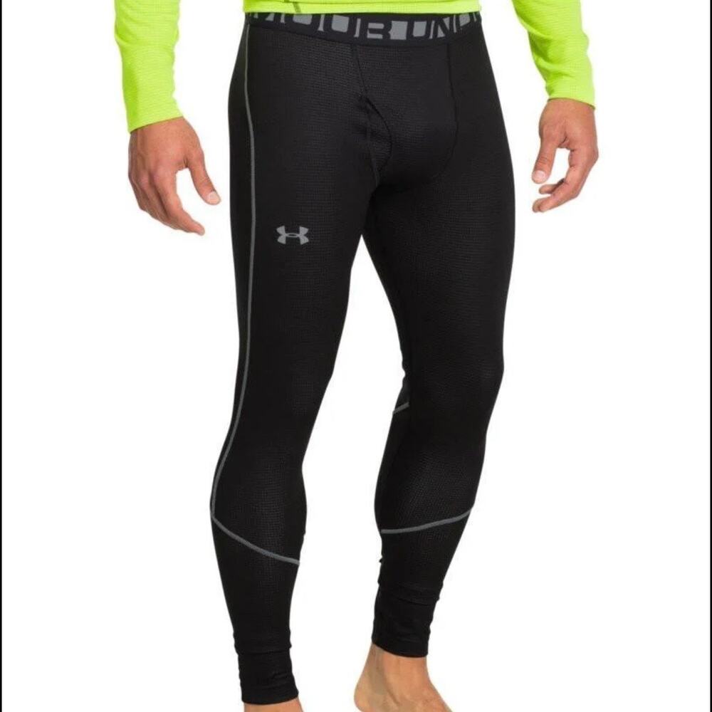 UA Under Armour Men’s COLDGEAR Compression Leggings Black Running Size Small